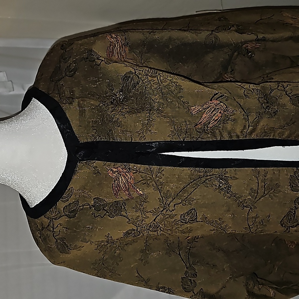 So Aida! Bird Print Jacket Open Front Vintage M/L… - image 2